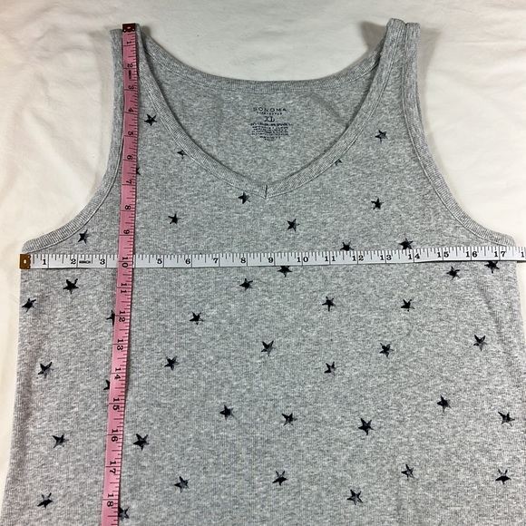 Sonoma XL Grey Stars Ribbed Tank - Picture 11 of 12
